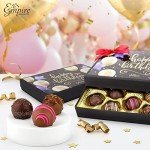 Birthday Chocolate Gift Box – 12 Assorted Milk & Dark Chocolate Truffles – Gourmet Candy Gifts for Women & Men – Happy Birthday Treat, 6 oz