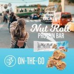 Genius Gourmet SKIPPY Peanut Butter Flavor Inspired Protein Nut Roll Bar,11g Protein per serving(18% DV), 0g Added Sugar, Carb Conscious Snack Bar, Gluten Free – 10 Count
