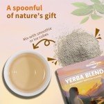 Yerba Mate teas Strawberry Matcha Flavor Instant Tea Powder - 3-in-1 Super Drink, Low Sugar, Supports Mental Clarity, Containing Prebiotics and Probiotics, Replenish Energy - 12.69 oz (30 Servings)