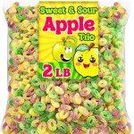 Sweet & Sour Apple Trio Vegan Gummy Candy, Bulk 2 Lbs, Assorted Apple Flavored Gummies, Fat Free, Nut Free, Gluten Free Healthy Sour Candy for Parties and Snacking