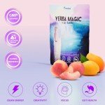Yerba Mate Instant Tea Powder, Peach-Mango Flavor Super Drink, Mental Clarity, Clean Energy & Digestive Support, Rich in Prebiotics & Probiotics, Stay Fresh, Focused, 30 Servings