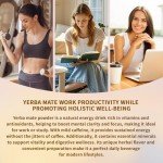 Yerba Mate teas Strawberry Matcha Flavor Instant Tea Powder - 3-in-1 Super Drink, Low Sugar, Supports Mental Clarity, Containing Prebiotics and Probiotics, Replenish Energy - 12.69 oz (30 Servings)