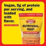 Bragg Premium Nutritional Yeast Seasoning - Vegan, Gluten Free – Good Source of Protein & Vitamins – Nutritious Savory Parmesan Cheese Substitute (12 Ounce (Pack of 2), Original)