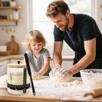 50oz Sourdough Starter Jar, Wide Mouth Sourdough Jar, Large Capacity Sourdough Starter Kit with Lid, Band, Date Tracker, Temp, Sourdough Bread Starter Kit for Perfect Sour Dough(1 Pack)