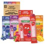 Sweet Nothings, Multi-Pack, USDA Organic Kids' Squeezable Super Fruit Smoothie, Value Pack of 24 - Dye-Free, No Added Sugar,Vegan, Healthy Organic Fruit and Veggie Pops, Freeze & Enjoy