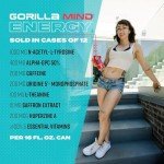 Gorilla Mind Energy Drink | Unmatched Energy · Amplified Focus | N-Acetyl-L-Tyrosine, Alpha-GPC, 200mg Caffeine, Uridine, Saffron | 0 Sugar Or Artificial Colors | 16oz, 12-Pack (White Gummy Bear)