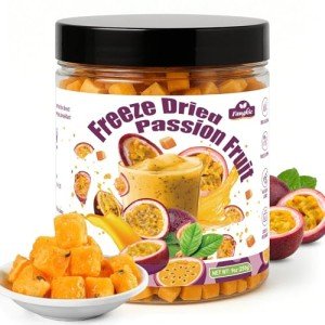 Fangkic Freeze Dried Passion Fruit 9 oz/255 g, 100% Natural, No Sugar or Additives, Frozen Passion Fruit Tea, Delicious Freeze Dried Fruit, for Cake, Drink, Baking, Yogurt, Travel