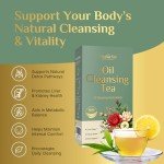 OsakaSip Oil Cleansing Tea - 10 Herbal Formula for Natural Liver & Kidney Detox Support - Oil Cleaning Reducing Traditional Herb Blend for Wellness - 15 Tea Bags/Box