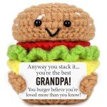 AVBODA Mini for Grandpa Cute Handmade Crochet for Grandfather, Funny for Papa, New Grandfather, or Bonus Grandpa Unique Fathers Day Birthday Present from Grandkids