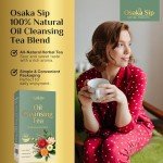 OsakaSip Oil Cleansing Tea - 10 Herbal Formula for Natural Liver & Kidney Detox Support - Oil Cleaning Reducing Traditional Herb Blend for Wellness - 15 Tea Bags/Box