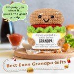 AVBODA Mini for Grandpa Cute Handmade Crochet for Grandfather, Funny for Papa, New Grandfather, or Bonus Grandpa Unique Fathers Day Birthday Present from Grandkids