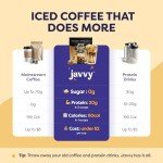 Javvy Cookie Dough Protein Iced Coffee - Premium Whey Protein & Instant Iced Coffees - 100% Natural Cold Brew Coffee - Zero Artificial Flavors & Sweeteners, 80 mg Caffeine Per Serving, 20 Servings