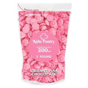 Kidu Pantry Melting Chocolate Wafers Bulk In Resealable Bag (Vibrant Pink New, 1 Pound)