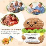 AVBODA Mini for Grandpa Cute Handmade Crochet for Grandfather, Funny for Papa, New Grandfather, or Bonus Grandpa Unique Fathers Day Birthday Present from Grandkids