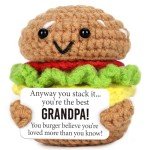 AVBODA Mini for Grandpa Cute Handmade Crochet for Grandfather, Funny for Papa, New Grandfather, or Bonus Grandpa Unique Fathers Day Birthday Present from Grandkids