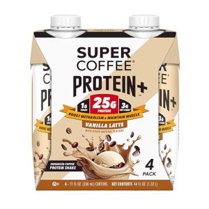 SUPER COFFEE Protein+, Keto Protein Coffee (0g Added Sugar, 25g Protein, 150 Calories) [Vanilla] 11 Fl Oz, 12 Pack | Iced Smart Coffee Drinks