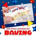 Red White and Blue Sprinkles | 1 Pound Bag | Patriotic Stars and Stripes Sprinkles for 4th of July Desserts, Cupcakes, Cookies, and Independence Day Decorations