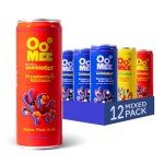 OoMee Prebiotic Beverage (12 Ounce Cans, Pack of 12) - Vegan, Sustainable Marine Sourced Prebiotics, Support Digestive Health, Plant-Based, Low Sugar (12 Pack, Variety Pack)