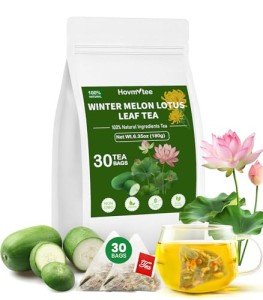 30Pcs Winter Melon Lotus Leaf Tea, Oil Cleansing Tea for Liver & Kidney, Oil Reducing Teabag, Easy Brewing, Steep Repeatedly Teabag, 8 Ingredients Natural Blend Formula