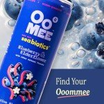 OoMee Prebiotic Beverage (12 Ounce Cans, Pack of 12) - Vegan, Sustainable Marine Sourced Prebiotics, Support Digestive Health, Plant-Based, Low Sugar (12 Pack, Variety Pack)