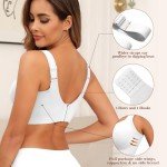 PoseFree Wireless Bras for Women Full Coverage Bra Full Support and Lift No Underwire Back Smoothing Bralette Everyday Bra (White,XL)