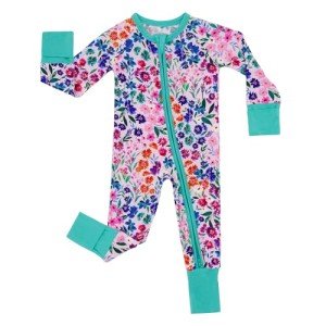 Little Sleepies Pajamas for Baby Boys & Girls, Viscose from Bamboo Baby Pajamas, Snug Baby Sleeper, Toddler PJs, 2-Way Zipper, Sweet Pea, 6-12 months