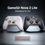 GameSir Nova 2 Lite Wireless PC Controller with Hall Effect Joysticks & Triggers, 2.4G & Wired 1000Hz Polling Rate, Remappable Buttons - Compatible with PC/Switch/Steam/Android (Grey)