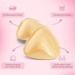 Dandelion Pact Double Sided Sticky Bra Inserts, Invisible Push Up Sticky Bra Pads for Large Breasts, Stick on Bra for Bikini Swimsuits (Medium, Beige)
