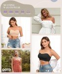 Finduself Strapless Bras for Women Non-Slip Padded Bandeau Bra Wireless Tube Top Bra Including Clear Straps