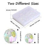 Clear Beads, 720 Pcs Acrylic Clear Faceted Beads, Ab Color Crystal Loose Beads, Transparent Beads, Spacer Beads, Faceted Crystal Beads for Making Jewelry, Bracelets, Necklaces, Earrings, Charms