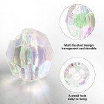 Clear Beads, 720 Pcs Acrylic Clear Faceted Beads, Ab Color Crystal Loose Beads, Transparent Beads, Spacer Beads, Faceted Crystal Beads for Making Jewelry, Bracelets, Necklaces, Earrings, Charms