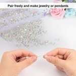 Clear Beads, 720 Pcs Acrylic Clear Faceted Beads, Ab Color Crystal Loose Beads, Transparent Beads, Spacer Beads, Faceted Crystal Beads for Making Jewelry, Bracelets, Necklaces, Earrings, Charms