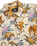 Volcom Boys Button Down Shirt - Casual Woven Cotton Short Sleeve Hawaiian Summer Collared Shirts for Boys (8-16), Size 10-12, Off White Floral
