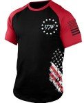 1776 USA Flag Shirts for Men Vintage American Flag Graphic T-Shirt 4th of July Short Sleeve Tops