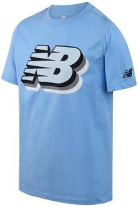 New Balance Boys T Shirts - Short Sleeve Cotton Crewneck Graphic Tees, Athletic Logo Shirts for Boys (Sizes: 8-20), Size 14/16, Electric Blue