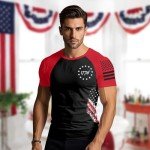 1776 USA Flag Shirts for Men Vintage American Flag Graphic T-Shirt 4th of July Short Sleeve Tops
