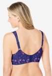Comfort Choice Women's Plus Size Wireless Microfiber T-Shirt Bra - 54 B, Evening Blue Butterfly