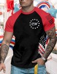 1776 USA Flag Shirts for Men Vintage American Flag Graphic T-Shirt 4th of July Short Sleeve Tops