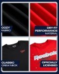 Reebok Boys Shirts - 2 Pack Active Performance Dry Fit T Shirts for Boys - Athletic Training Tops for Kids (8-20), Size 14-16, Vector Red/Black