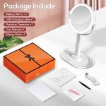 B Beauty Planet Makeup Mirror with Lights, Lighted Magnifying Mirror 20X with 3 Lighting and Adjustable Brightness, 2-Sided Height Adjustable Vanity Mirror for Bathroom, Gifts for Women White