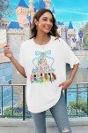 Magical Shirt for Women: Magic Kingdom Tshirt Oversized Princess Shirt Family Vacation Trip Tee B-White