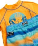 Body Glove Toddler Boys Swim Set - 2 Piece UPF 50+ Quick Dry Swim Trunks and Rash Guard for Boys Kids Swimwear (Sizes: 2T-4T), Size 4T, Orange Turquoise