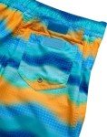 Body Glove Boys Swim Trunks - UPF 50+ Quick Dry Board Boys Swim Shorts Bathing Suit Kids Swimwear with Pockets (Sizes: 8-16), Size 14-16, Turquoise/Orange Squares