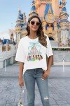 Magical Shirt for Women: Magic Kingdom Tshirt Oversized Princess Shirt Family Vacation Trip Tee B-White