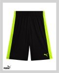 PUMA Boys' Active Shorts Set - 3 Piece Performance T-Shirt, Dry Fit Tank Top, and Gym Shorts - Activewear Set for Boys (4-16), Size 10-12, Black/Lime