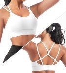 ULTREAGLE Strappy Sports Bras for Women - Open Back Padded Yoga Gym Bra Low Impact Womens Workout Tops