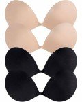 Sticky Bras Push Up - 4 Pairs Adhesive Invisible Silicone Bra Backless Strapless Bra for Women with Nipple Covers B