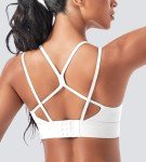 ULTREAGLE Strappy Sports Bras for Women - Open Back Padded Yoga Gym Bra Low Impact Womens Workout Tops
