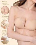 Sticky Bras Push Up - 4 Pairs Adhesive Invisible Silicone Bra Backless Strapless Bra for Women with Nipple Covers B
