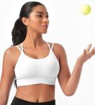 ULTREAGLE Strappy Sports Bras for Women - Open Back Padded Yoga Gym Bra Low Impact Womens Workout Tops